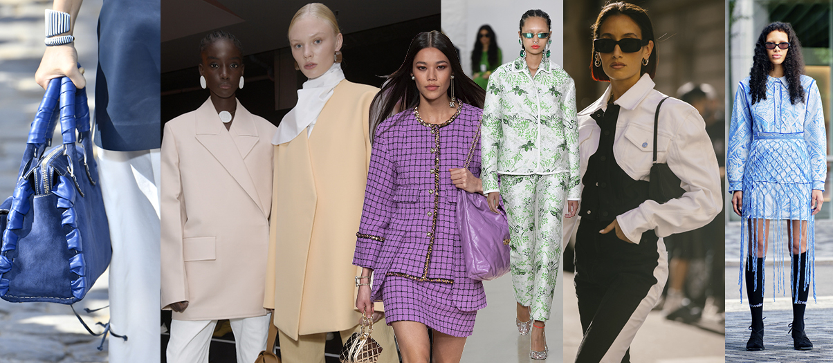 Runwaybilleder med forårsmodens største tendenser: sæt, miniskirts, frynser, denim og oversized blazere. 